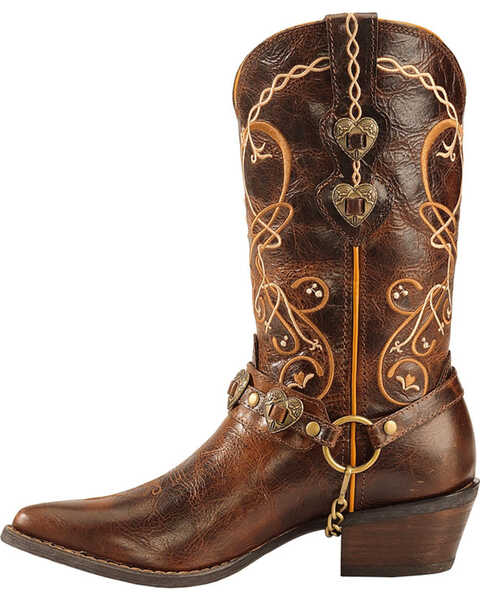 Image #3 - Crush by Durango Women's Brown Heart Breaker Concho Western Boots - Pointed Toe , , hi-res