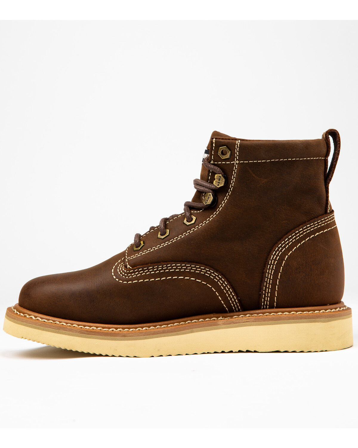 Image #3 - Hawx Men's 6" Lacer Work Boots - Soft Toe, Brown, hi-res
