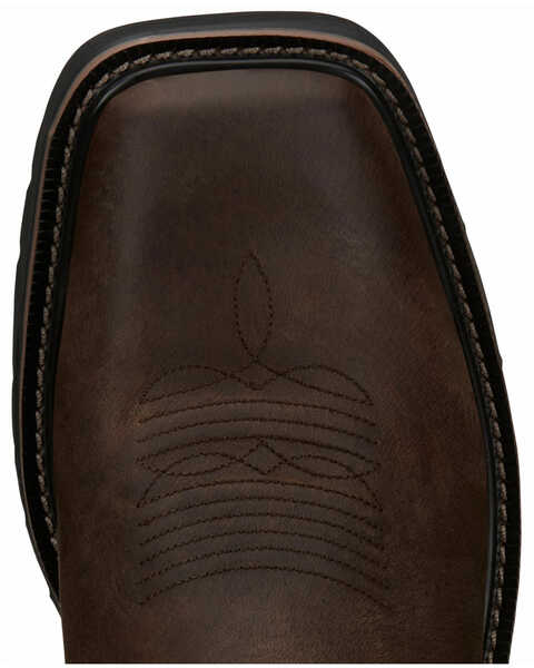 Image #6 - Justin Men's Driller Western Work Boots - Soft Toe, Dark Brown, hi-res