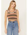 Image #1 - Shyanne Women's Striped Sweater Tank, Medium Brown, hi-res