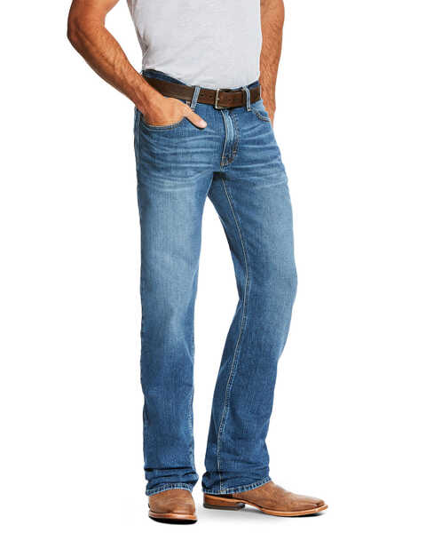 Image #2 - Ariat Men's M2 Brandon Legacy Relaxed Stackable Bootcut Jeans - Big , Blue, hi-res