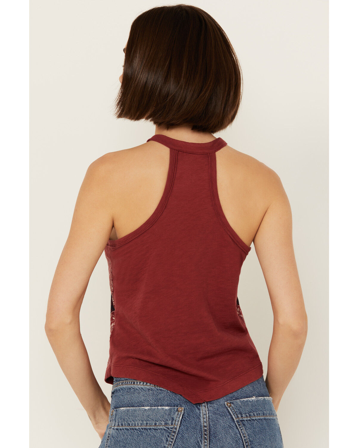 Shyanne Women's Bandana Print Halter Graphic Tank - Country