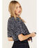 Image #4 - Ariat Women's Howdy Print Short Sleeve Tie Front Wrap, Navy, hi-res