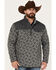 Image #1 - RANK 45® Men's All In 1/4 Snap Geo Print Fleece Pullover, Grey, hi-res