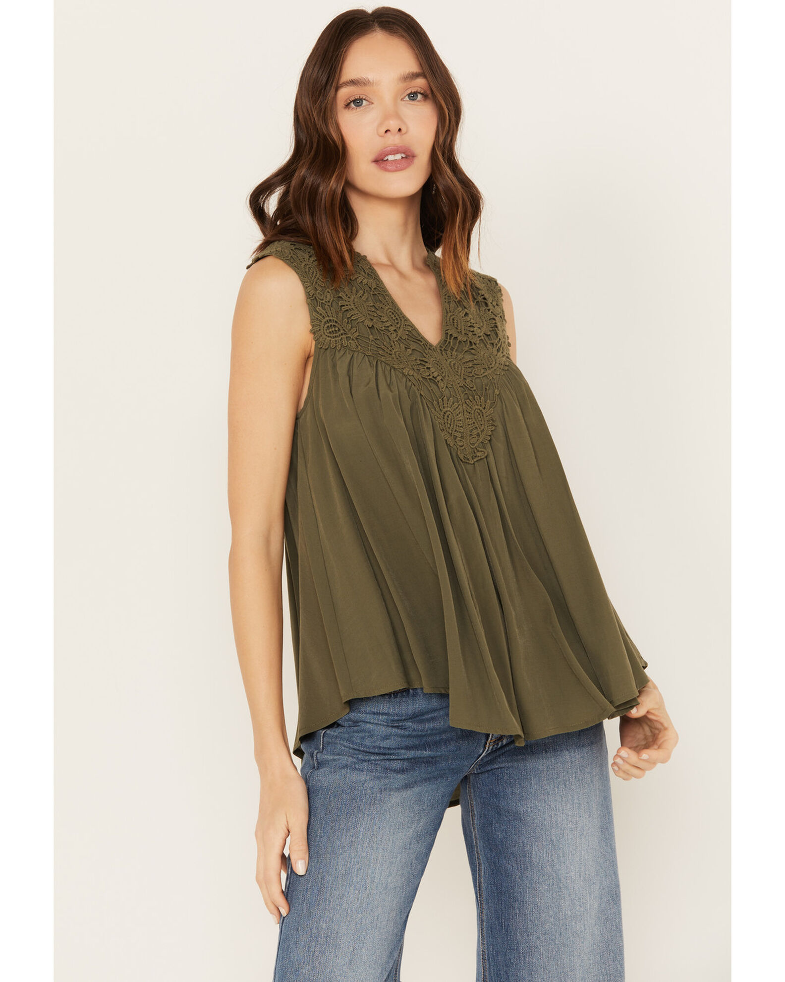 Sleeveless peasant top discount