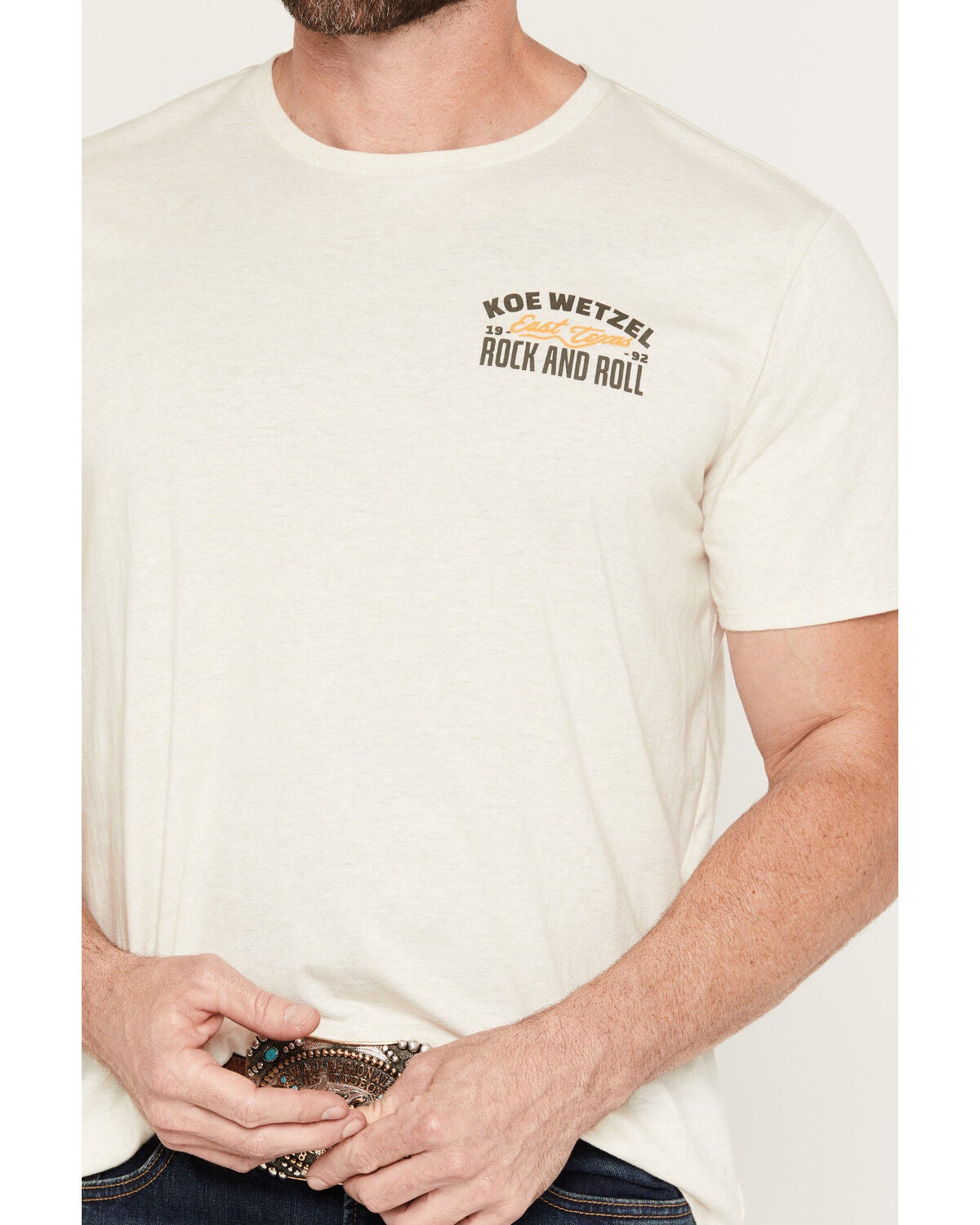Image #3 - Rock & Roll Denim X Koe Wetzel Men's East Texas Short Sleeve Graphic T-Shirt, Natural, hi-res