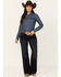 Image #1 - Shyanne Women's Pocatello Dakota Dark Wash Mid Rise Trouser Riding Jeans, Dark Wash, hi-res