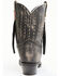 Image #5 - Laredo Women's Black Distressed Fringe Western Boots - Snip Toe, Black, hi-res