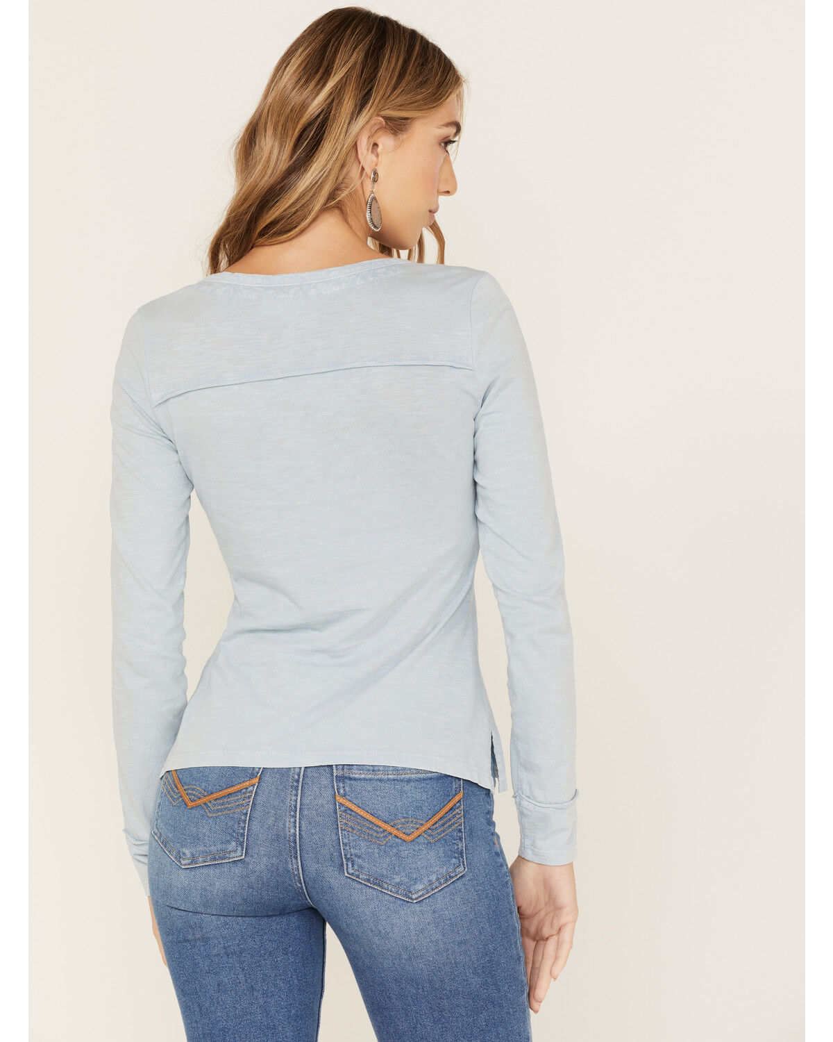 Image #4 - Idyllwind Women's Trustie Henley Top, Steel Blue, hi-res