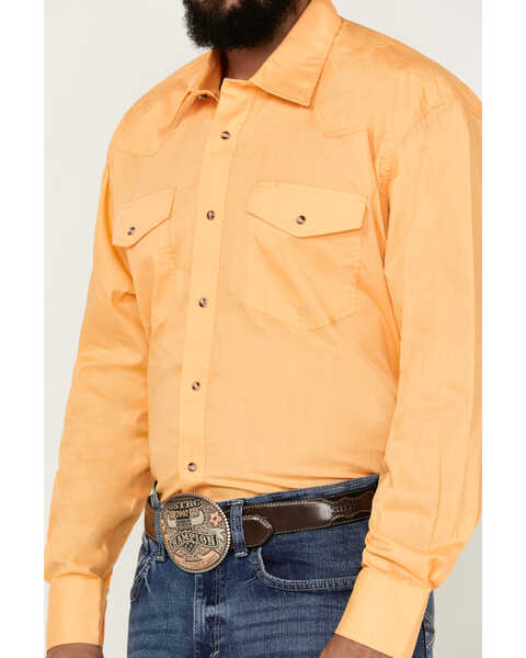 Image #6 - Roper Men's Amarillo Collection Solid Long Sleeve Western Shirt, Yellow, hi-res