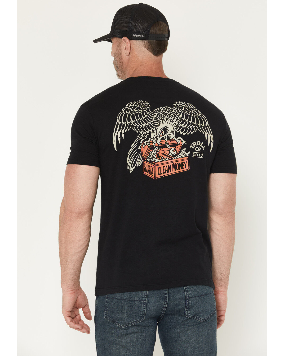 Image #4 - Troll Co Men's Eagle Eye Short Sleeve Graphic Work T-Shirt, Black, hi-res