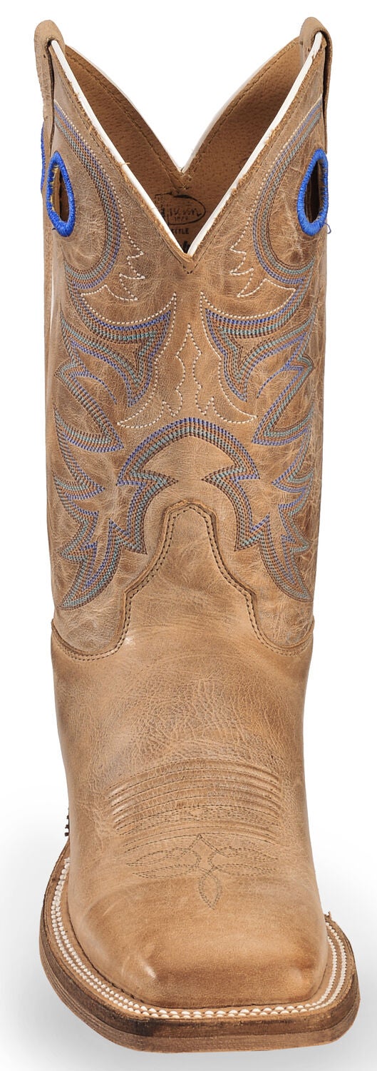 Image #4 - Justin Men's Caddo Bent Rail Western Boots - Square Toe, Beige, hi-res
