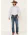 Cody James Core Men's Vintage Geo Print Long Sleeve Button-Down Western Shirt , Blue, hi-res