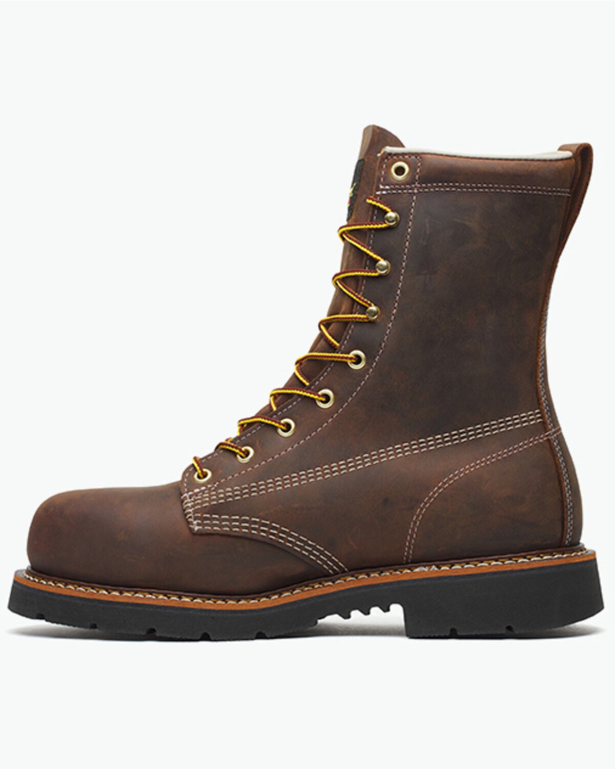 Image #3 - Thorogood Men's 8" American Heritage Lace-Up Work Boots - Steel Toe, Brown, hi-res