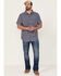 Image #2 - Brothers and Sons Men's Striped Short Sleeve Button Down Western Shirt, Indigo, hi-res