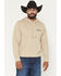 Image #2 - Wrangler Men's Boot Barn Exclusive Barbed Wire Logo Graphic Hooded Sweatshirt, Tan, hi-res