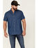 Image #1 - North River Men's Short Sleeve Button Down Western Shirt , Dark Blue, hi-res