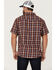 Image #4 - Brothers and Sons Men's Plaid Casual Woven Short Sleeve Button-Down Western Shirt, Red, hi-res