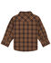 Image #2 - Wrangler Infant Boys' Plaid Print Long Sleeve Snap Western Shirt, Brown, hi-res