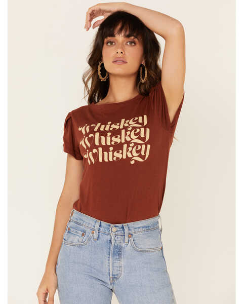 Image #1 - Shyanne Women's Whiskey Whiskey Whiskey Graphic Tee , Rust Copper, hi-res
