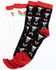 Image #1 - Shyanne Women's Navajo Bull Crew Socks - 2 Pack, Black, hi-res