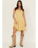 Image #1 - Miss Me Women's Eyelet Tiered Mini Dress, Yellow, hi-res