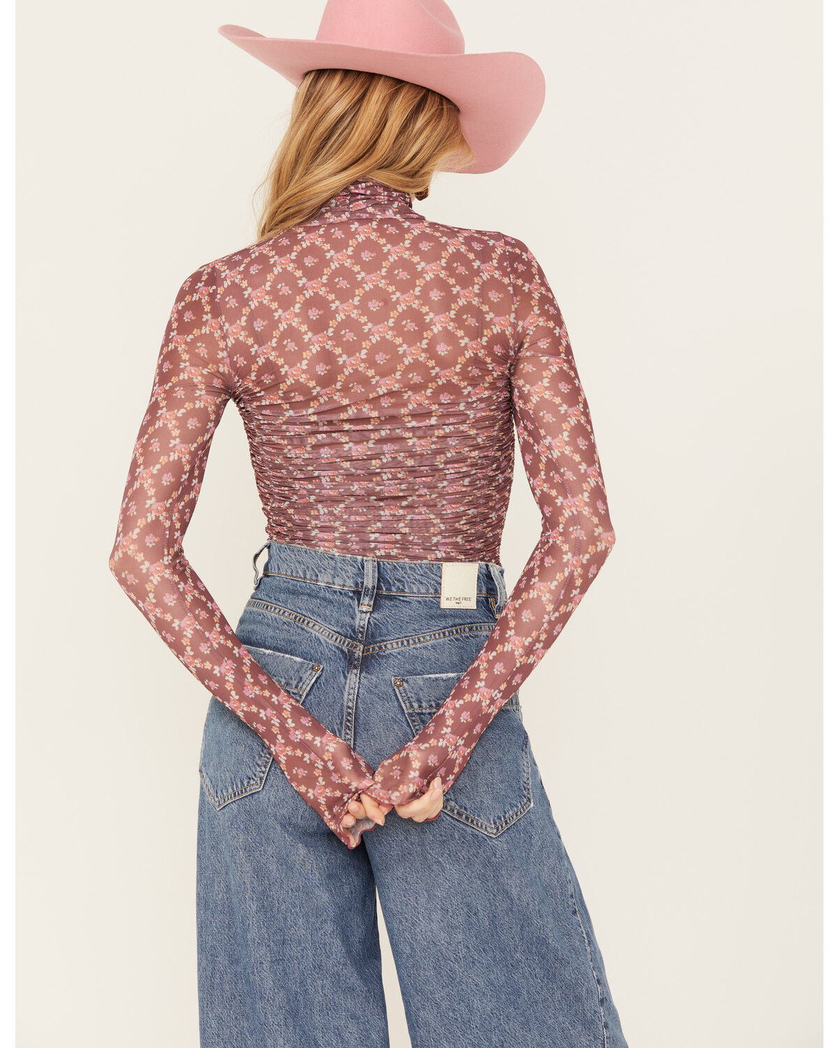 Image #4 - Free People Women's Under It All Printed Bodysuit, Rose, hi-res