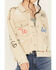 Image #3 - POL Women's Drawing Embellished Jacket, Cream, hi-res