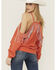 Image #4 - Blue B Women's Rhinestone Fringe Cold Shoulder Sweatshirt, Orange, hi-res