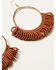 Ink + Alloy Women's Rust Front-Facing Beaded Hoop Earrings, Orange, hi-res