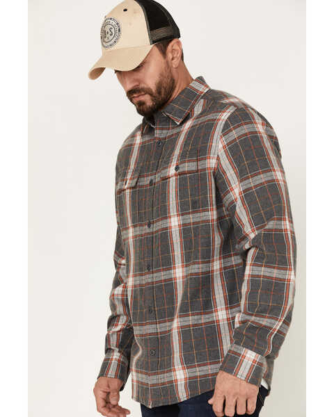 Image #2 - Brothers and Sons Men's Everyday Plaid Print Long Sleeve Button Down Flannel Shirt, Charcoal, hi-res