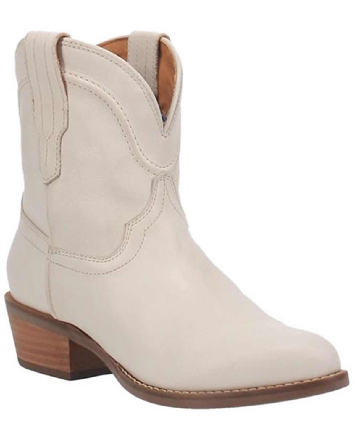Image #1 - Dingo Women's Seguaro Western Booties - Round Toe, White, hi-res