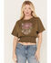 Image #2 - Cleo + Wolf Women's Boxy Short Sleeve Graphic Tee, Olive, hi-res