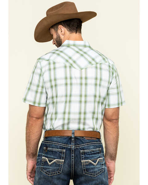 Image #2 - Cody James Men's Woodlands Large Plaid Short Sleeve Western Shirt , White, hi-res