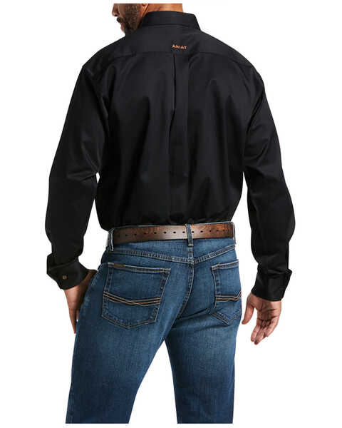 Ariat Men's Black Twill Long Sleeve Western Shirt - Big & Tall, Black, hi-res