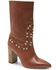 Image #1 - Free People Women's Dakota Heel Studded Leather Western Boots - Round Toe, Brown, hi-res