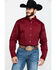 Cody James Core Men's Solid Maroon Twill Long Sleeve Western Shirt , Maroon, hi-res