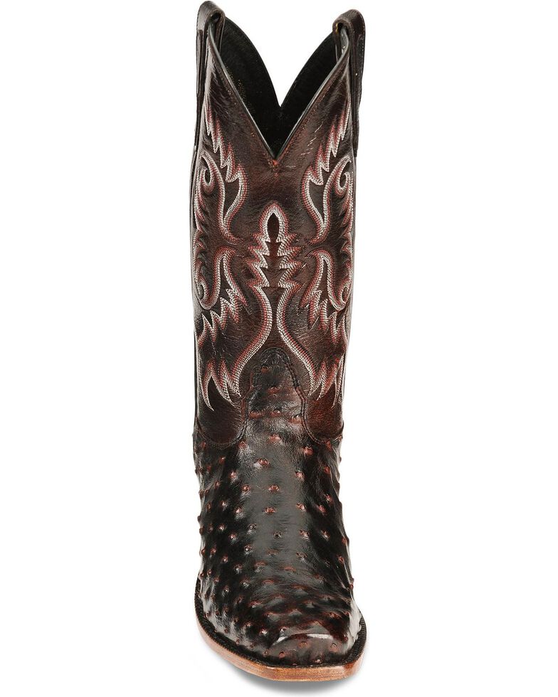 Nocona Men's Black Cherry Full Quill Ostrich Boots - Sq Toe - Country ...