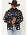 Image #1 - Rock & Roll Denim Men's Southwestern Striped Berber Jacket, Charcoal, hi-res