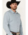 Image #2 - Gibson Trading Co Men's Bullseye Geo Print Long Sleeve Button-Down Western Shirt, Light Blue, hi-res