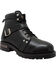 Image #1 - Ad Tec Men's 6" Lace Zipper Biker Boots - Round Toe, Black, hi-res