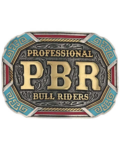 Montana Silversmiths PBR Vibrant Riders Belt Buckle, Multi, hi-res