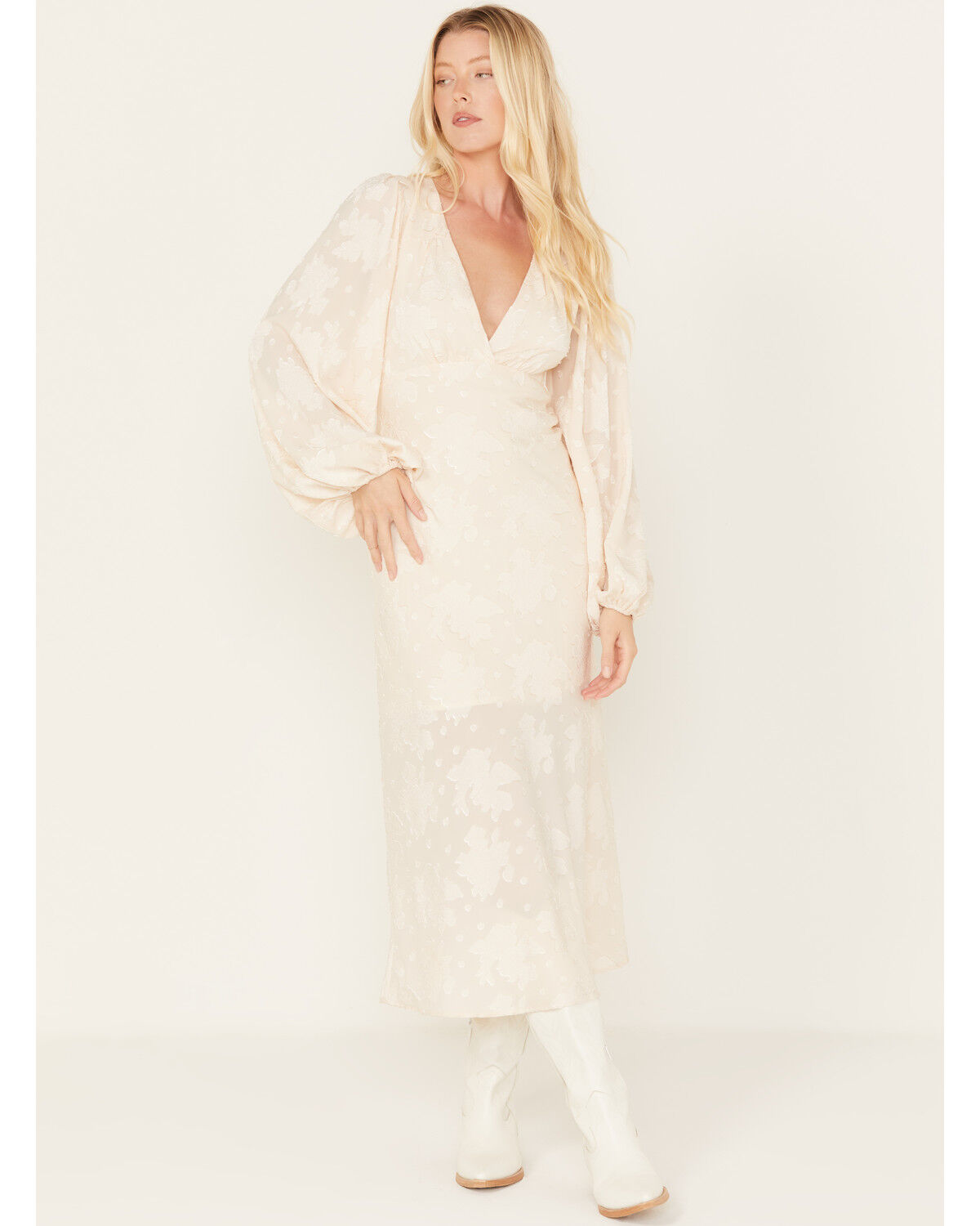 Image #1 - Talisman Women's Melody Midi Dress, Ivory, hi-res