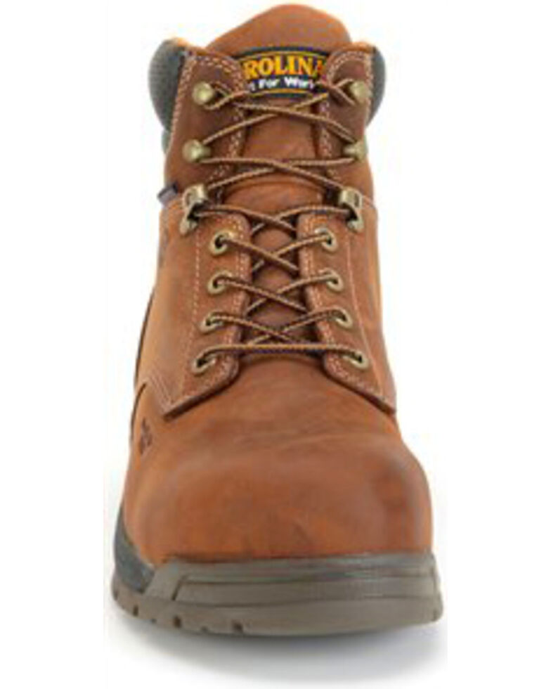 Carolina Men's 6" Brown Waterproof Work Boots - Broad Toe, Brown, hi-res