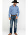 Scully Signature Soft Series Men's Geo Print Long Sleeve Western Shirt , Blue, hi-res