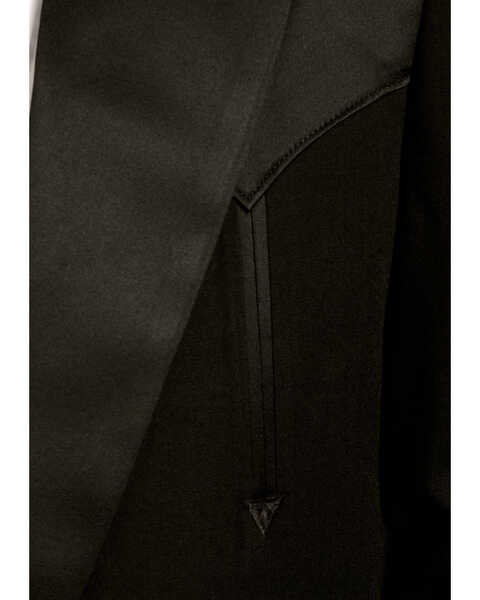Image #2 - Circle S Men's Long Western Tuxedo Coat - Reg, Tall, Black, hi-res