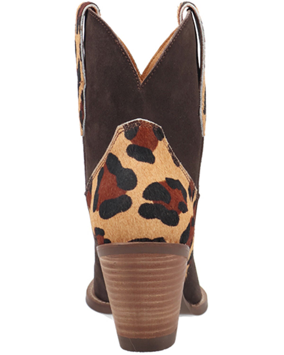 Image #5 - Dingo Women's Texas Charm Suede Leopard Print Western Booties - Round Toe, Brown, hi-res