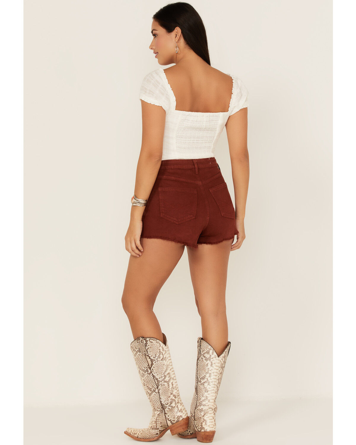 Image #3 - Idyllwind Women's Brady Frayed Hem Shorts, Brown, hi-res