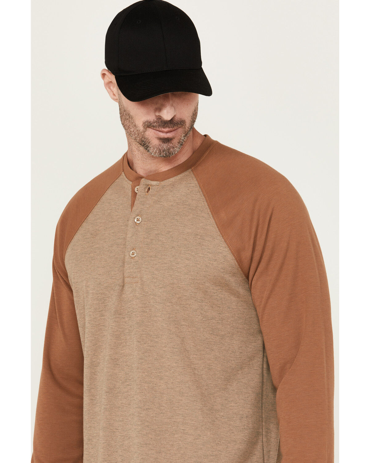 Image #2 - Cody James Men's FR Bronze Raglan Long Sleeve Henley Work Shirt, Bronze, hi-res