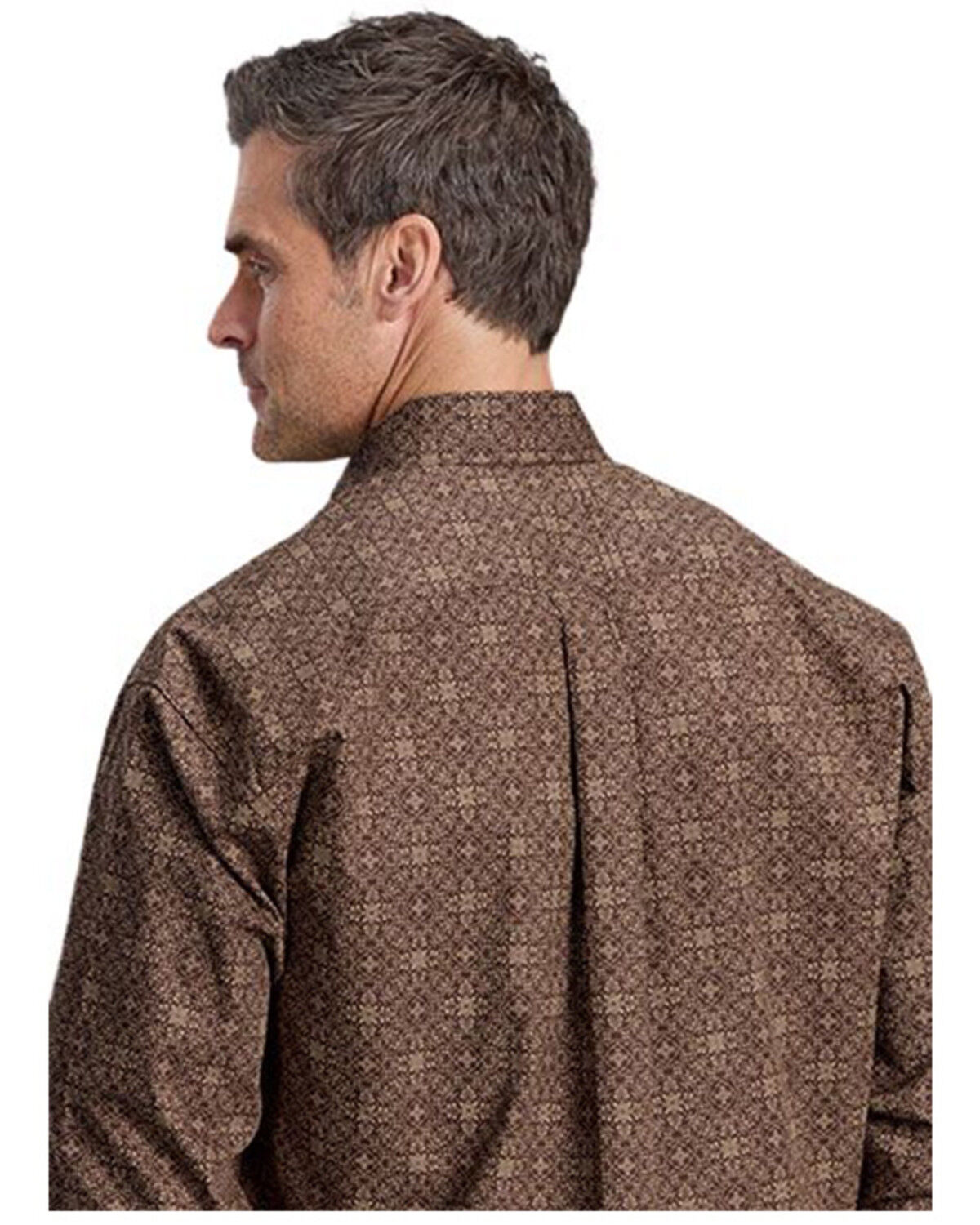 Image #2 - Stetson Men's Medallion Print Long Sleeve Button-Down Western Shirt, Brown, hi-res